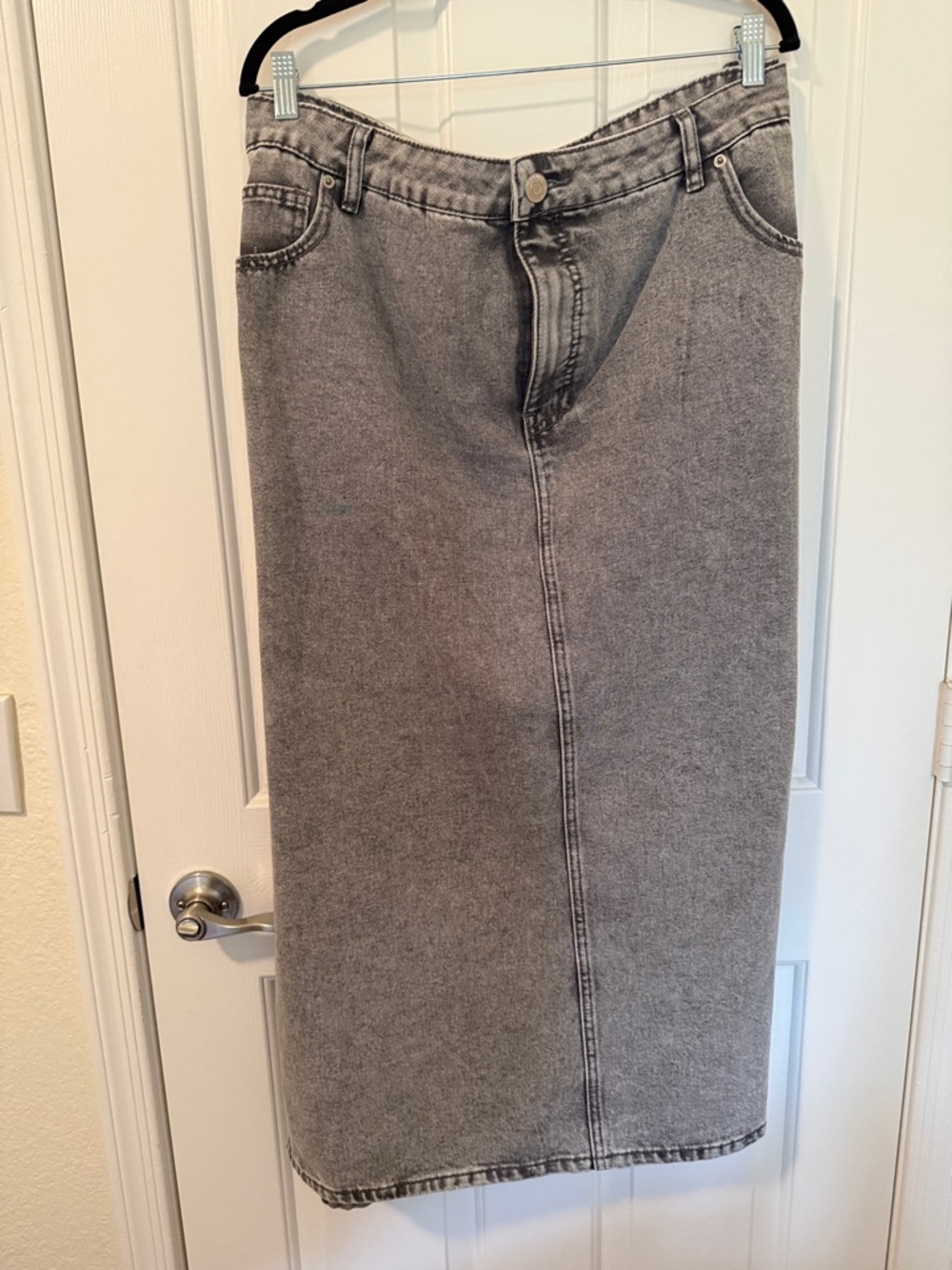 Eloquii Washed Grey Denim Skirt
